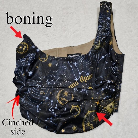 Horoscopez ✦ Starry Night Skirt Set ✦ One-Shoulder Bustier Celestial Midi Skirt - Picture 8 of 16